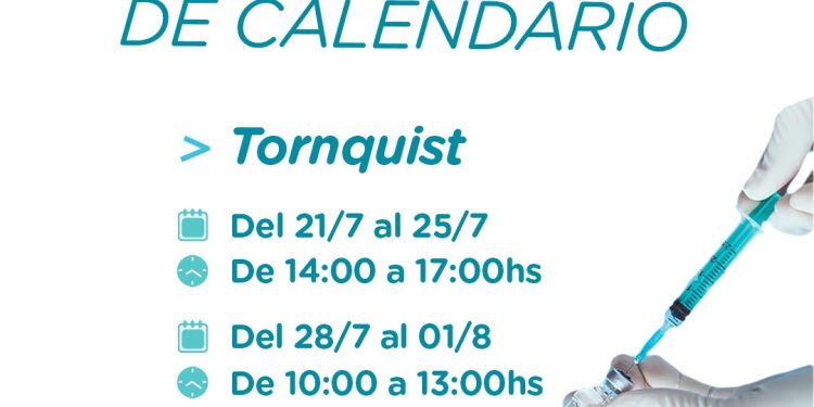 TORNQUIST: Horarios de vacunación de calendario durante el receso invernal