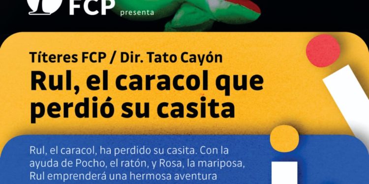 CHOELE CHOEL: Títeres en Choele con una propuesta para toda la familia  El próximo martes 8 de julio a las 16:30 horas, en el Cine Teatro de Sportsman Club de Choele Choel (San Martín y Gobernador Tello), se presentará la obra de títeres "Rul, el caracol que perdió su casita”, una propuesta de la Fundación Cultural Patagonia (FCP), con entrada libre y gratuita.