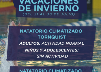 Funcionamiento de los natatorios climatizados municipales durante vacaciones de invierno