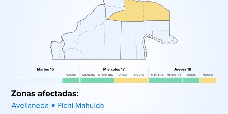 CHOELE CHOEL: ALERTA AMARILLA POR TORMETAS  Zonas afectadas: Avellaneda - Pichi Mahuida