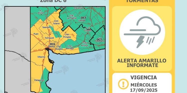 BAHIA BLANCA: Miércoles y jueves con alerta amarilla para Bahía y la región  Según el Servicio Meteorológico Nacional, el panorama meteorológico para nuestra ciudad y la zona tendrá dos jornadas con precipitaciones de diversa intensidad, pero a lo largo de 48 horas.