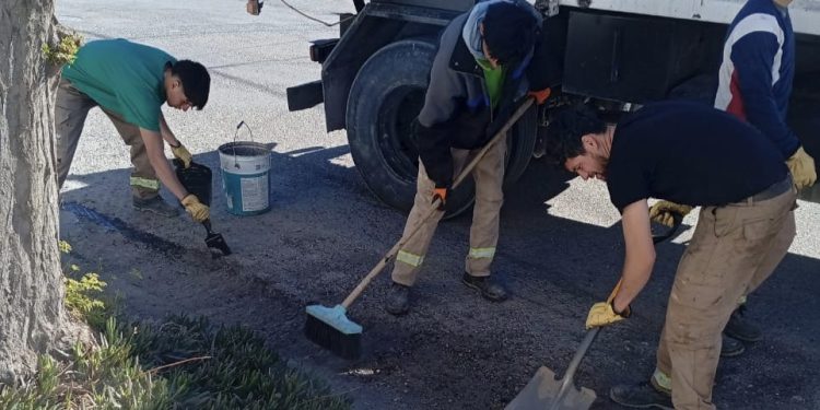 CHOELE CHOEL: Choele puso en marcha un operativo de bacheo de las calles de asfalto  El municipio de Choele Choel desplegó esta semana un intenso operativo de bacheo en distintos sectores de la ciudad, con el objetivo de mejorar la transitabilidad y dar respuesta a uno de los reclamos más frecuentes de los vecinos: el estado de las calles asfaltadas.