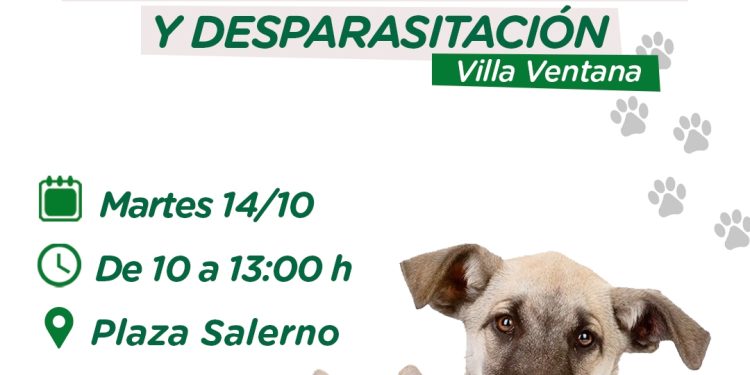 VILLA VENTANA: Campaña de vacunación antirrábica y desparasitación  La Subsecretaría de Bromatología y Zoonosis continuará con su campaña de vacunación antirrábica y desparasitación gratuita para caninos y felinos en Villa Ventana.