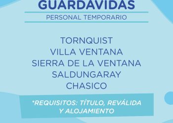 TORNQUIST: Incorporación de guardavidas para la temporada estival en el distrito