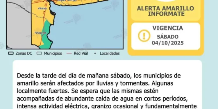 BAHIA BLANCA: El SMN mantiene la alerta amarilla por tormentas  Según el Servicio Metereológico Nacional (SMN) este sábado 4 no habrá fenómenos relevantes durante la madrugada.