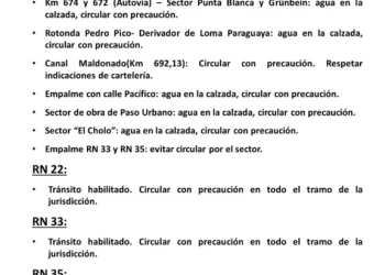 BAHIA BLANCA: Vialidad Nacional pide evitar circular por el empalme de las rutas 33 y 35