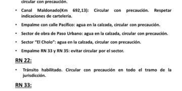 BAHIA BLANCA: Vialidad Nacional pide evitar circular por el empalme de las rutas 33 y 35