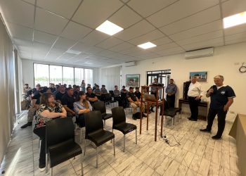 Personal de distintas unidades policiales de orden público y especiales de la Regional IV de la Policía de Río Negro participaron de una capacitación organizada por el Colegio de Veterinarios de Río Negro