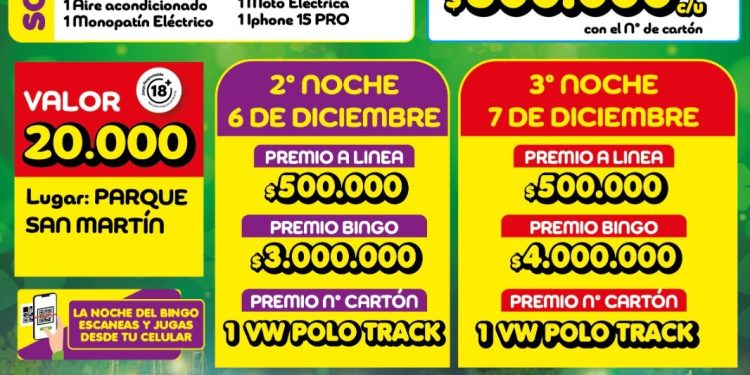 CHOELE CHOEL: Se viene el primer sorteo anticipado del Gran Bingo Millonario de Choele La Municipalidad de Choele Choel anunció que este viernes 17 de octubre a las 17 horas se llevará a cabo el primer sorteo anticipado del Gran Bingo Millonario, en la Sala de sesiones del Concejo Deliberante.