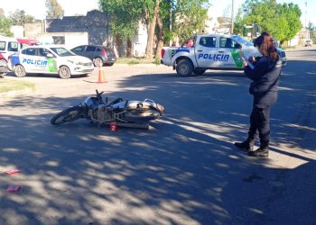 LUIS BELTRAN: Accidente de tránsito ocurrido en calle Guerrico, casi Sargento Cabral.
