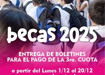 CHOELE CHOEL: Choele Choel inicia la recepción de boletines para el pago de la 3° cuota de las Becas Municipales 2025.