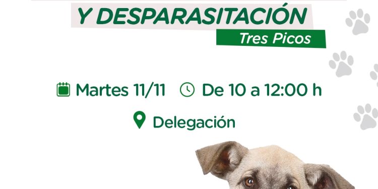 TRES PICOS: Nueva jornada de vacunación antirrábica y desparasitación  Nueva jornada de vacunación antirrábica y desparasitación