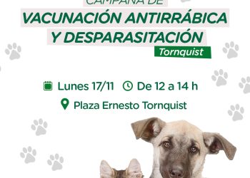 TORNQUIST: Habrá una nueva jornada de vacunación antirrábica y desparasitación