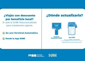 BAHIA BLANCA: Descuentos en la tarjeta SUBE: ya se pueden actualizar los beneficios en el colectivo