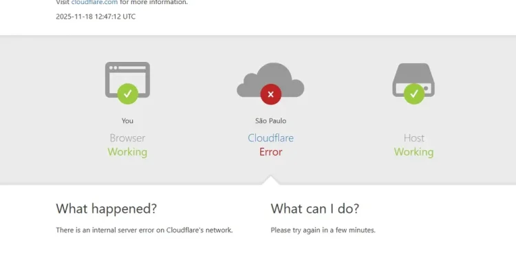 Fallas en Cloudflare afectan a páginas web y apps  La empresa que entrega el servicio, aseguró que está investigando el incidente para reestablecer la normalidad.