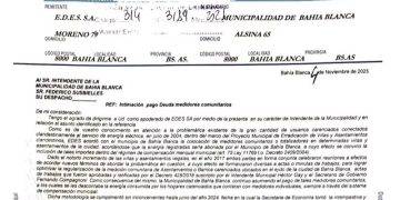 BAHIA BLANCA: EDES intimó al Municipio por una deuda de $7.500 millones