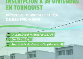 TORNQUIST: Abre la inscripción para la preselección de beneficiarios de 38 viviendas de Tornquist