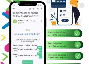 CHOELE CHOEL: Choele avanza en la digitalización: impulsan la Boleta Digital municipal por correo electrónico para facilitar el pago de tasas.