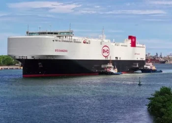 Así bajaban en Zárate los 7.000 autos electrificados enviados desde China