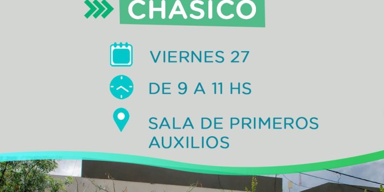 CHASICO: Viernes 27 Jornada de vacunación de calendario La Secretaría de Salud informa a la comunidad que el próximo viernes 27, de 9 a 11 horas, se llevará a cabo una jornada de vacunación de calendario en la Unidad Sanitaria de Chasicó.