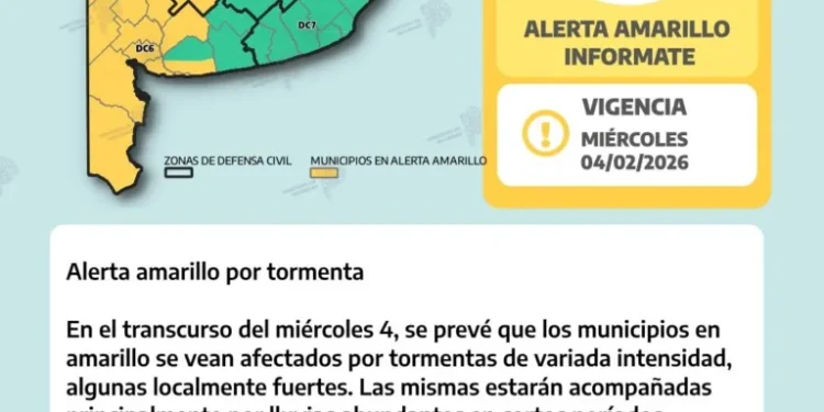 BAHIA BLANCA: Alerta amarilla por tormentas para la ciudad y la zona  El Servicio Meteorológico Nacional mantiene la alerta amarilla para Bahía Blanca y parte de la zona por tormentas para la noche de este miércoles.