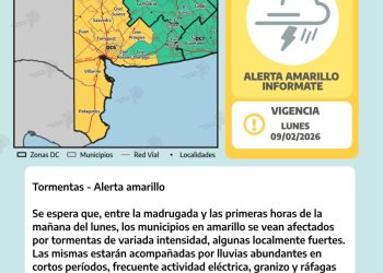 BAHIA BLANCA: ALERTA AMARILLA POR TORMENTAS