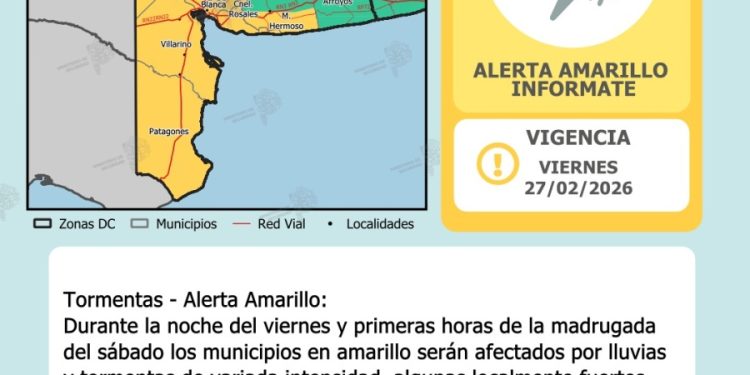 TORNQUIST: Alerta amarilla por tormentas para el distrito El Servicio Meteorológico Nacional (SMN) emitió una alerta amarilla por tormentas para la tarde noche del viernes