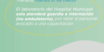 TORNQUIST: Martes 31servicios reducidos en el Hospital Municipal