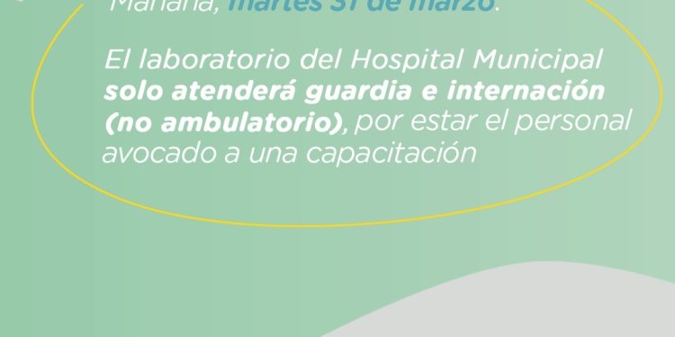 TORNQUIST: Martes 31servicios reducidos en el Hospital Municipal