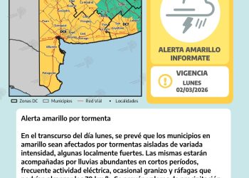 TORNQUIST: Alerta amarilla por tormentas todo el distrito