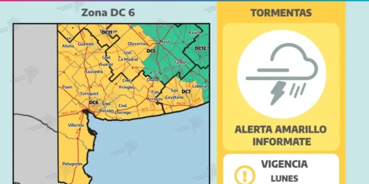 BAHIA BLANCA: Alerta amarilla vigente por vientos y tormentas El Servicio Meteorológico Nacional actualizó esta mañana las alertas que había emitido para Bahía Blanca y la zona para la jornada de hoy.