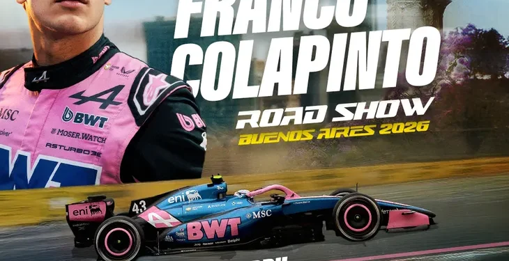 Franco Colapinto hará una exhibición callejera en CABA El piloto argentino protagonizará un evento de demostración en la Ciudad de Buenos Aires.