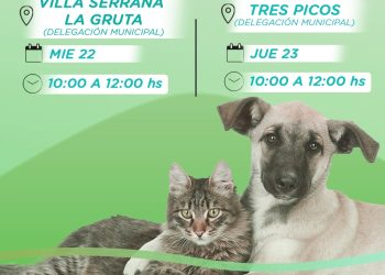 TRES PICOS Y VILLA SERRANA LA GRUTA: Habrá jornadas de vacunación antirrábica