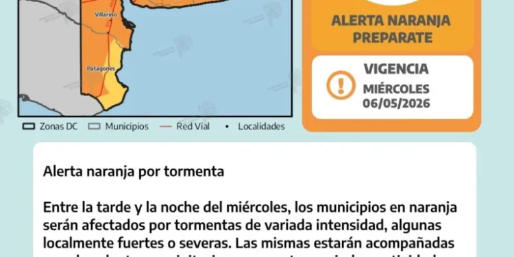 BAHIA BLANCA: Rige una alerta naranja por tormentas en la ciudad  Según detalla el informe el área se verá afectada por tormentas fuertes, algunas localmente severas, que podrían estar acompañadas por abundantes precipitaciones en cortos periodos, actividad eléctrica frecuente, posible granizo y ráfagas que podrían superar los 90 km/h.