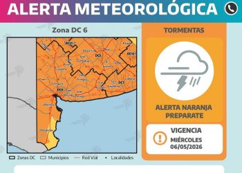 TORNQUIST: Alerta naranja por tormentas para este miércoles 6 en todo el distrito