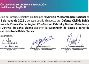 BAHIA BLANCA: Suspenden el dictado de clases en la ciudad del turno tarde por el alerta naranja