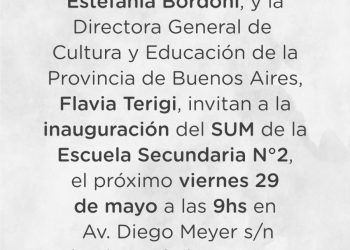 SIERRA DE LA VENTANA: Se inaugura el SUM de la Escuela Secundaria Nº 2