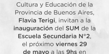 SIERRA DE LA VENTANA: Se inaugura el SUM de la Escuela Secundaria Nº 2