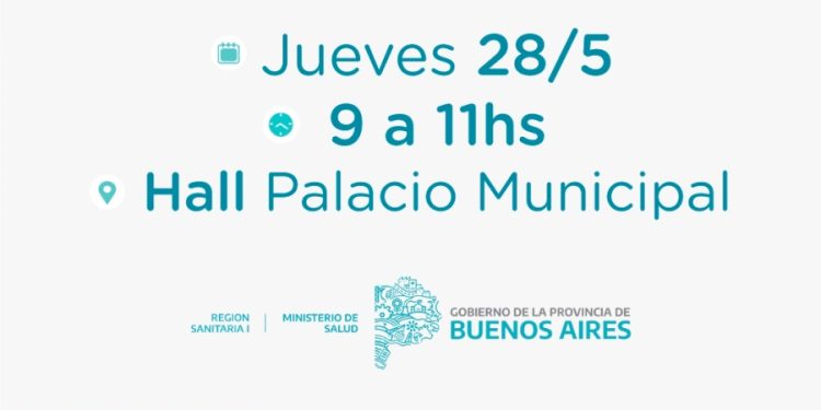 TORNQUIST: Jornada de vacunación antigripal en el hall de Palacio Municipal  Este jueves 28, se llevará adelante una jornada de vacunación antigripal en el hall del Palacio Municipal de Tornquist, de 9 a 11 hs.
