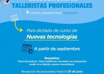 TORNQUIST: Convocatoria a talleristas profesionales para curso en el Centro Universitario Tornquist
