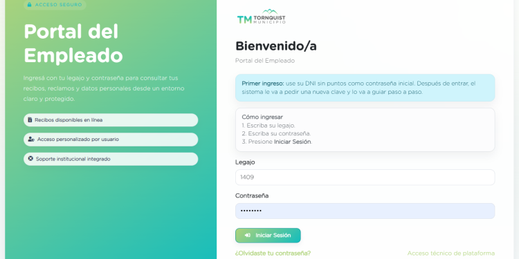 TORNQUIST: Tornquist Municipio implementa los recibos de sueldo digitales  Tornquist Municipio comenzó a implementar el sistema de recibo de sueldo digital para todos los trabajadores municipales, una herramienta que permitirá modernizar y agilizar la gestión administrativa vinculada a la liquidación de haberes.