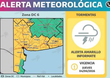 TORNQUIST: Alerta amarilla por lluvias para todo el distrito y la zona
