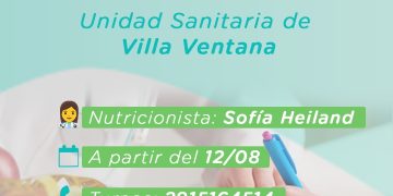La Unidad Sanitaria de Villa Ventana incorpora consultorio de Nutrición