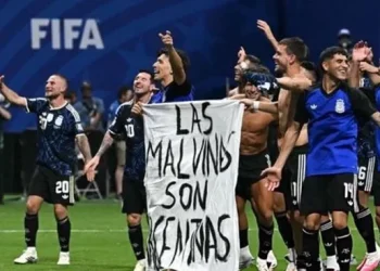 Los festejos de los jugadores de Argentina tras vencer a Inglaterra