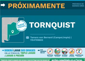 TORNQUIST: Disponible un relevamiento para la recolección de envases de fitosanitarios