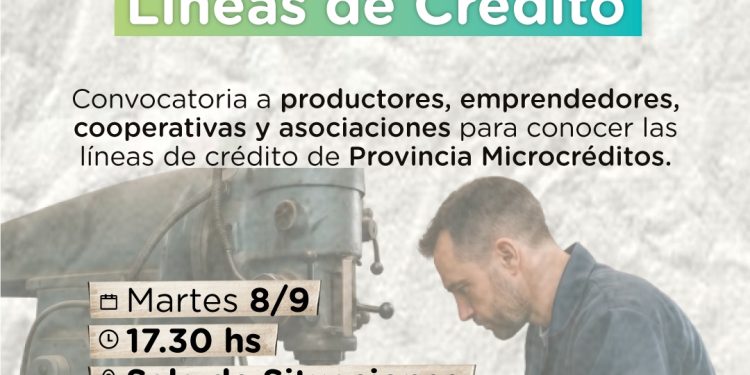 TORNQUIST: Convocatoria a emprendedores y productores a la presentación de líneas de crédito  La Secretaría de Ambiente y Desarrollo Productivo de Tornquist Municipio, convoca a productores, emprendedores y cooperativas, a la presentación de líneas de crédito impulsados por el Ministerio de Desarrollo Productivo a través de Provincia Microcréditos.