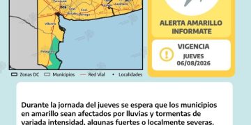 BAHIA BLANCA: Rige un alerta amarilla por lluvias y tormentas