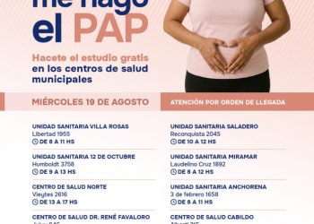 BAHIA BLANCA: Campaña “Me cuido, me hago el PAP”: #miércolesDePAP en agosto