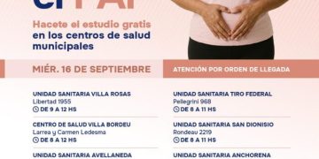 BAHIA BLANCA: “Me cuido, me hago el PAP”: #miércolesDePAP este 16 de septiembre en Centros de Salud