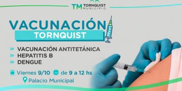 TORNQUIST: Este viernes habrá vacunación itinerante en el hall del Palacio Municipal